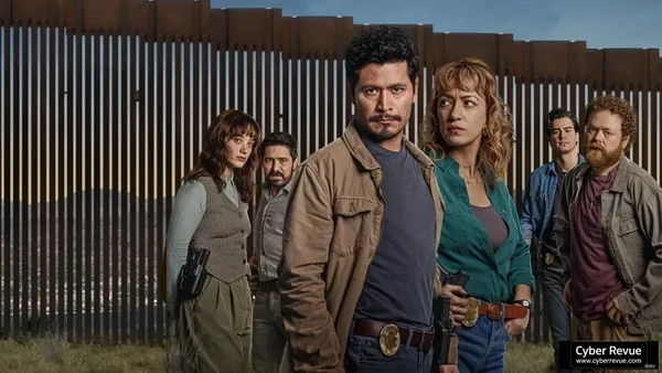 Cast of Acapulco Shore standing by border fence.